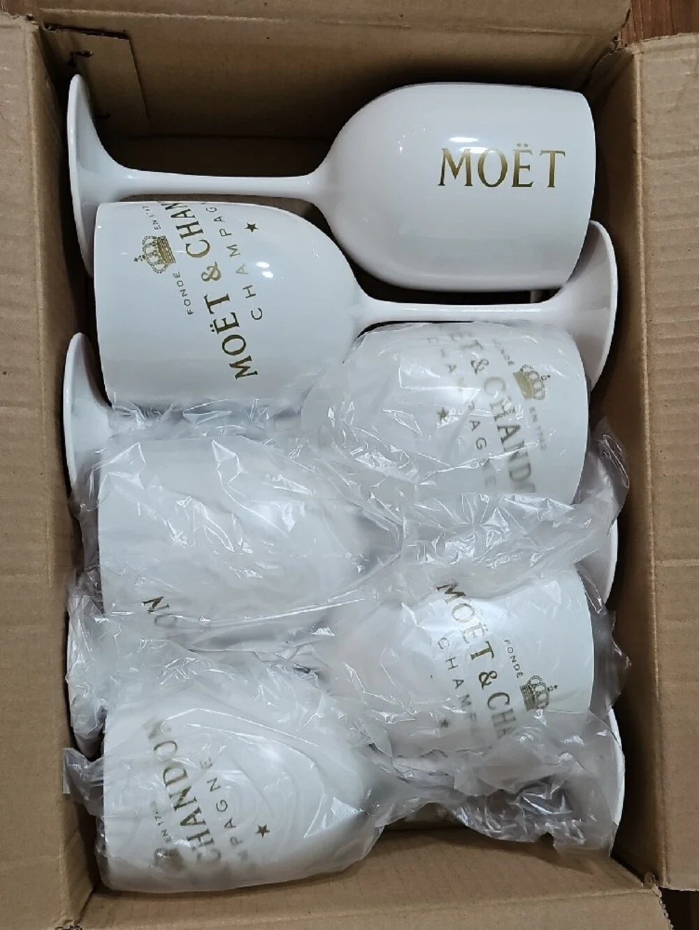 Moët & Chandon White Acrylic Champagne Goblets - Set 6